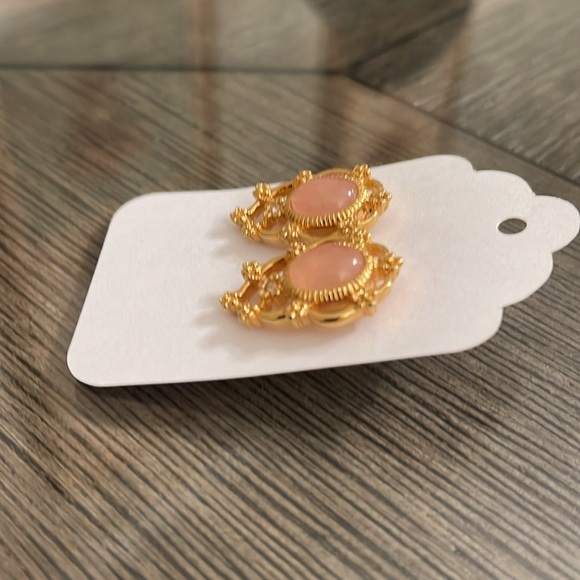 Vintage Avon Genuine Rose Quartz Earrings - Picture 14 of 15